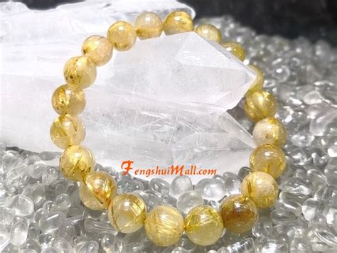 Golden Titanium Rutilated Quartz Bracelet :: Crystal Jewelries