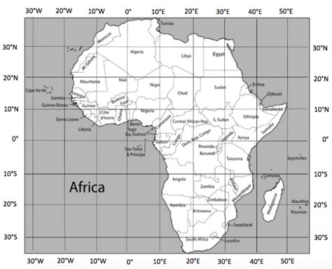 Longitude And Latitude Map Of Africa - United States Map