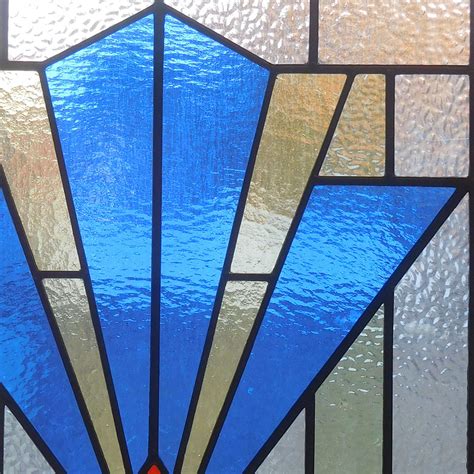 1930 Art Deco Stained Glass Panel - From Period Home Style