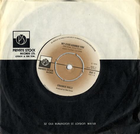 Frankie Valli My Eyes Adored You UK 7" vinyl single (7 inch record / 45 ...