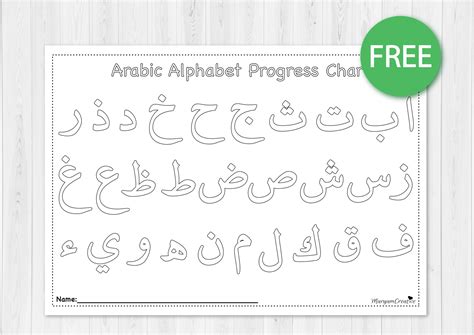 Arabic Alphabet progress chart FREE | Made By Teachers