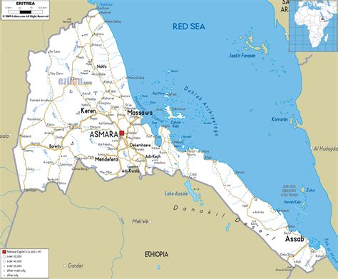 Detailed Clear Large Road Map of Eritrea - Ezilon Maps