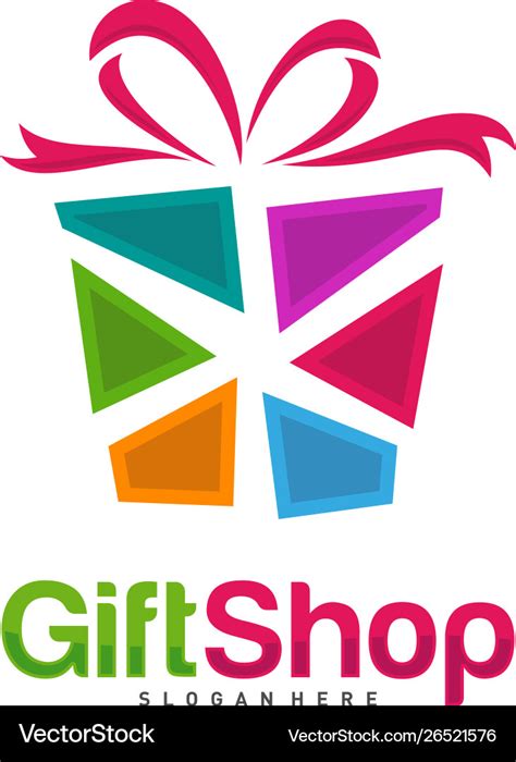 Gift Shop Logo Design Concept Template Colorful Vector Image | My XXX Hot Girl