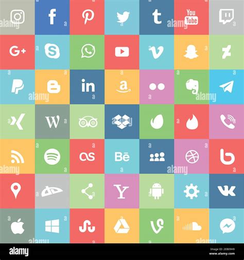 Social media apps icons set Stock Vector Image & Art - Alamy