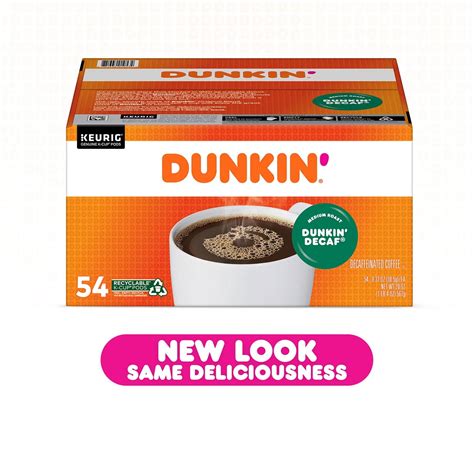 Dunkin' Donuts Decaf Medium Roast Coffee K-Cups, 100% Premium Arabica ...