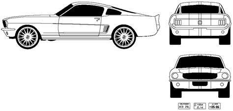 1967 Ford Mustang Fastback Coupe blueprints free - Outlines