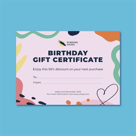 Birthday Gift Certificate Templates