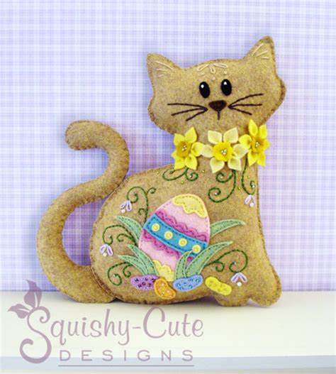 Cat Stuffed Animal Pattern Felt Plushie Sewing Pattern & Tutorial Jelly ...