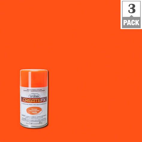 Testors CreateFX 3 oz. Fluorescent Orange Spray Paint (3-Pack)-79625 ...