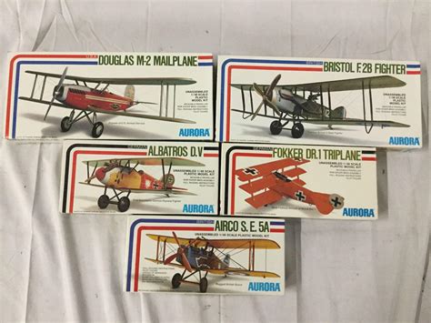Lot - 5x Aurora plastic aircraft model kits, 1/48 scale; USA Douglas M ...
