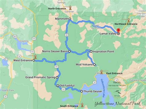 Yellowstone National Park Attractions Map | Travel The Food For The Soul