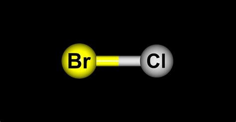 Bromine Monochloride Molecular Structure Isolated On Black Stock Illustration - Download Image ...