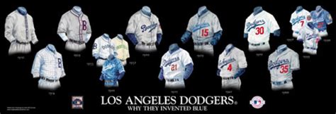 Framed and Matted Evolution History Los Angeles Dodgers Uniforms Print ...