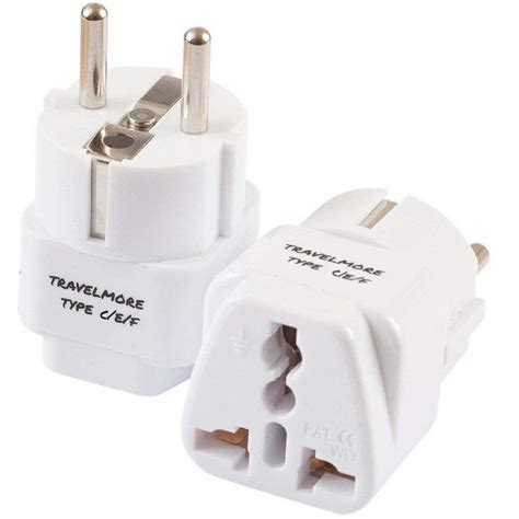 2 Pack European Travel Adapter Plug for European Outlets - Type C, Type ...