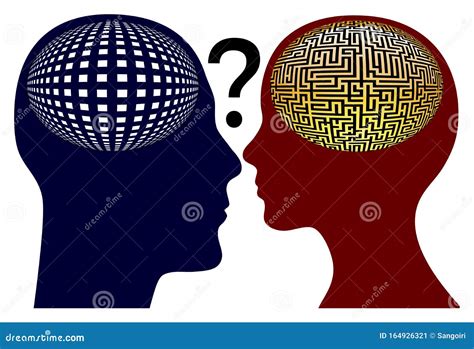 Male Brain Versus Female Brain Stock Illustration - Illustration of ...