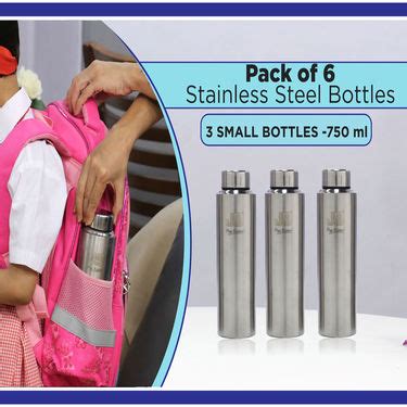 Buy Pack of 6 Stainless Steel Water Bottles Online at Best Price in India on Naaptol.com
