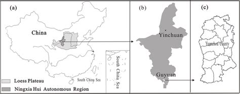 Site maps: (a) the location of Ningxia Hui Autonomous Region and the... | Download Scientific ...