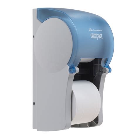 GEORGIA-PACIFIC Toilet Paper Dispenser, Compact(R), Gray/Blue, Coreless, (2) Rolls Dispenser ...