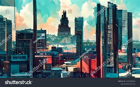 Birds Eye View City Wallpaper Stock Illustration 2187448591 | Shutterstock