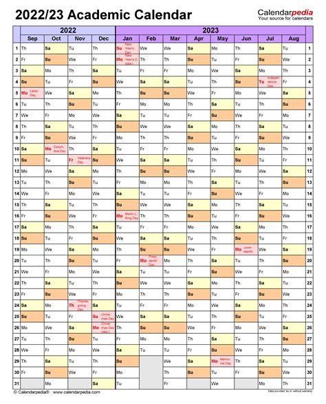 Google Sheets Academic Calendar Template 2022-2023 - Calendar2023.net