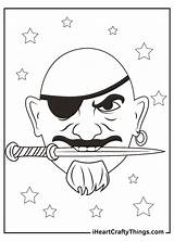 Pirate Face Coloring Page sketch template