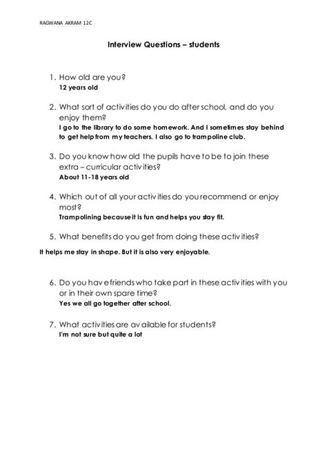 Interview questions (students) - 4018