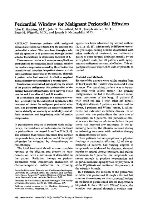 (PDF) Pericardial Window for Malignant Pericardial Effusion - DOKUMEN.TIPS