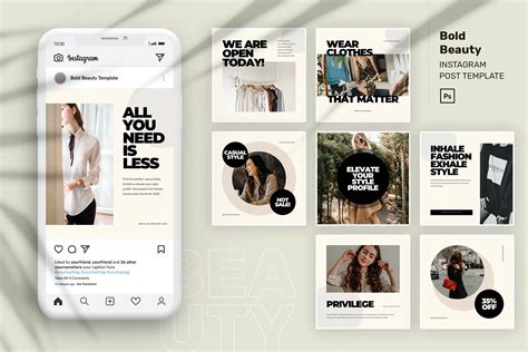 Bold Beauty Instagram Post Canva Design Templates - Peterdraw Studio