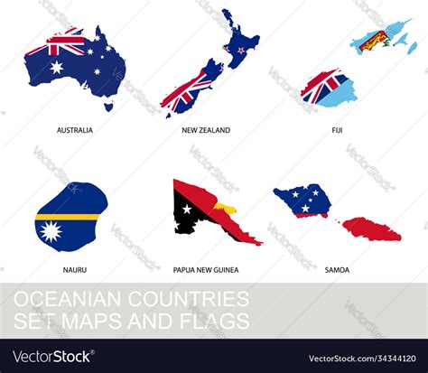 World Map Oceania Flag