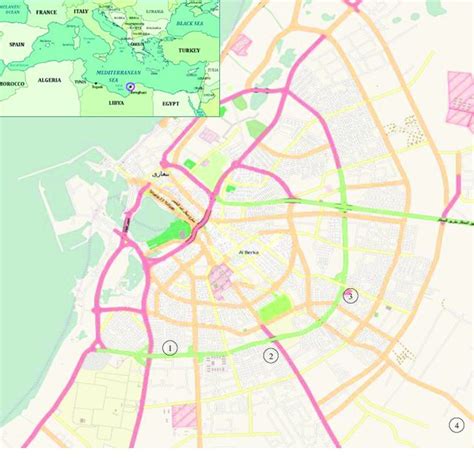 Map of the city of Benghazi shows locations of seed collection. 1 ...