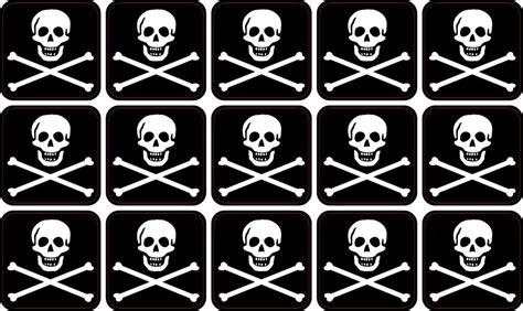 StickerTalk Skull and Crossbones Jolly Roger Flag Vinyl Stickers, 1 sheet of 15 stickers, 1 inch ...