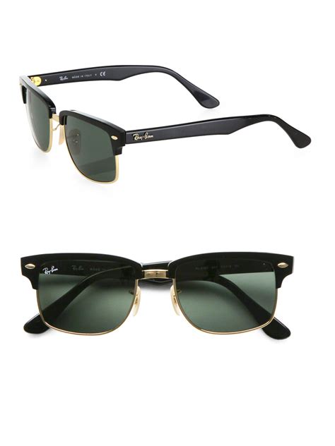 Ray-Ban Square Clubmaster Sunglasses in Black - Lyst