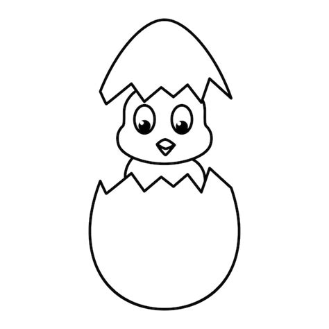 Premium Vector | Cute eggs hatch chicks cartoon characters vector illustration for kids coloring ...