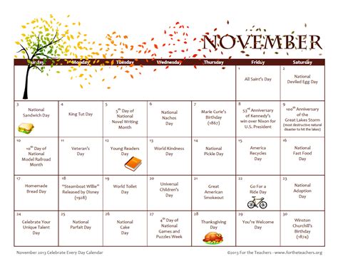 Celebrate_Every_Day_Calendar_November_2013 – For the Teachers