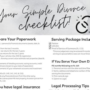 Your Simple Divorce Checklist - Etsy