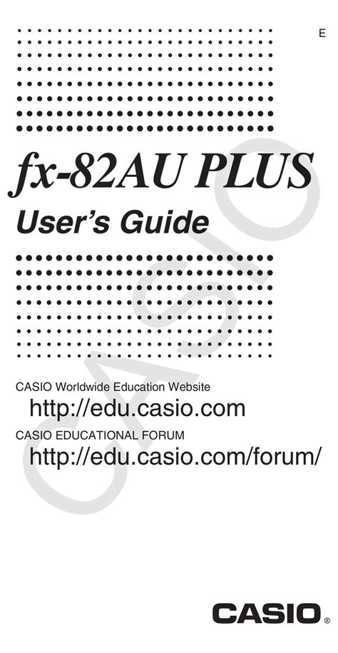 CASIO FX-82AU PLUS USER MANUAL Pdf Download | ManualsLib