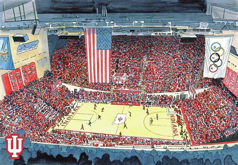 Indiana University Basketball Assembly Hall Painting by John Stoeckley ...