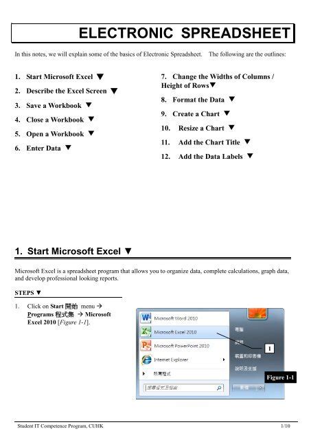 ELECTRONIC SPREADSHEET - Student IT Competence