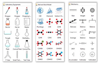 Science Diagram icons. Laboratory equipment shapes. Mechanics shapes. | Science diagrams ...