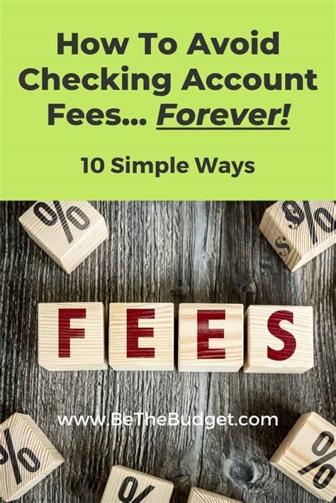 10 Best Ways To Avoid Checking Account Fees - Be The Budget