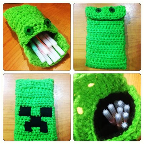 Minecraft Creeper Pencil Case | Crochet Crafts