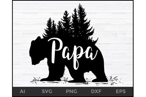 Papa bear svg, papa bear,bear svg,Cut File,Silhouette, Cricut By Creative Art | TheHungryJPEG