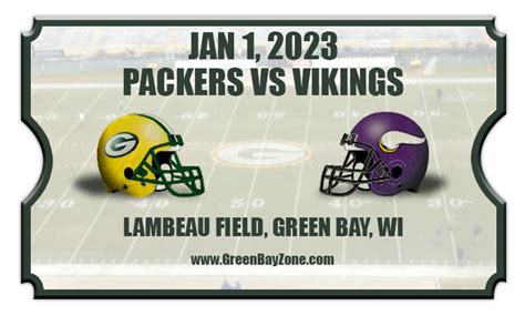 Green Bay Packers vs Minnesota Vikings Football Tickets | 01/01/23