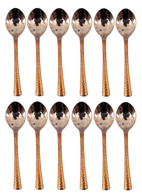 Set of 12 Steel Copper Spoon at Rs 999/12 pieces | Copper Spoon Set in ...