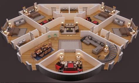 3D FLOOR PLAN RENDER IN 3D MAX WITH VRAY :: Behance