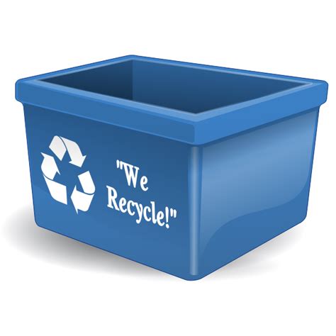 Vector illustration of blue plastic recycling bin | Free SVG