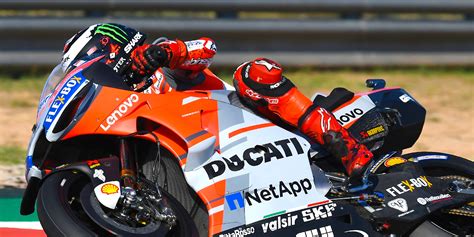 Ducati Team riders lock out the top 2 positions in Aragon GP qualifying: poleman Jorge Lorenzo ...