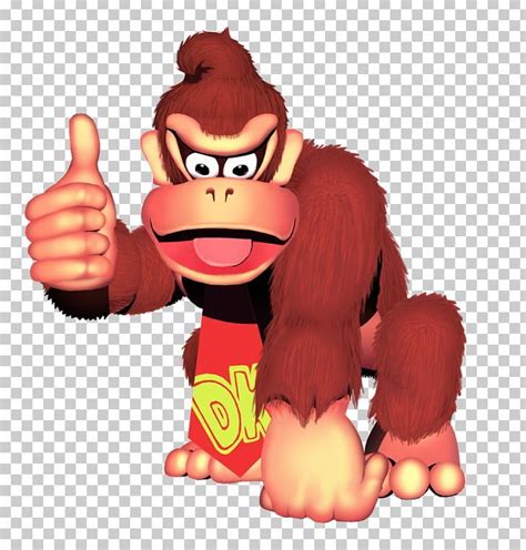 an animated monkey with a red shirt giving the thumbs up