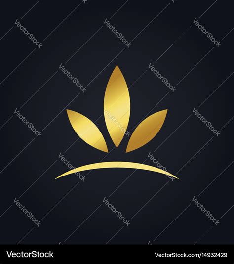 Abstract gold leaf nature logo Royalty Free Vector Image