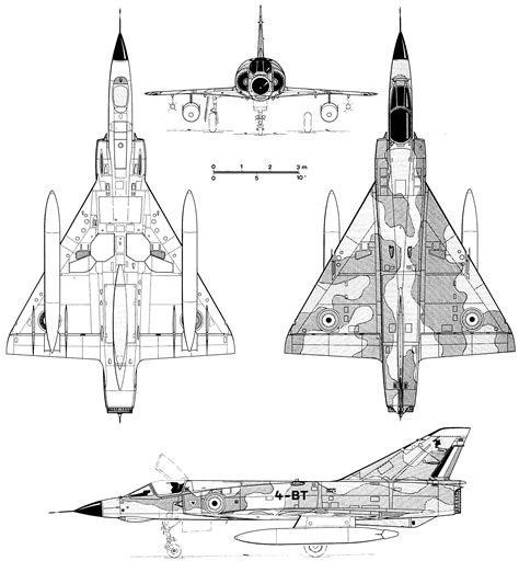 Dassault Mirage III Blueprint - Download free blueprint for 3D modeling